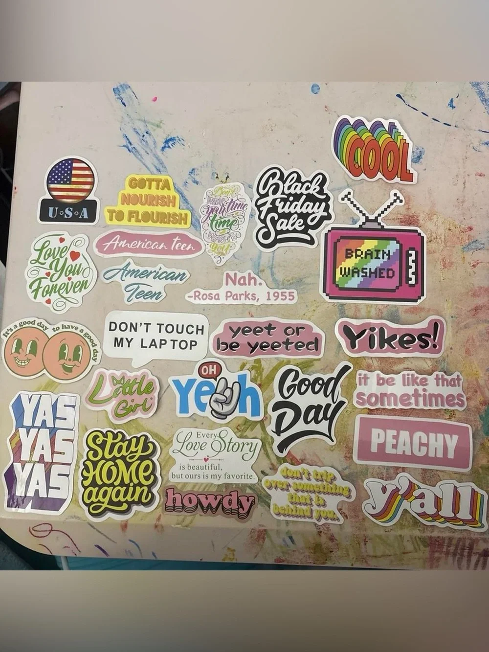 Assorted Sticker Set - Colorful Phrase & Graphic Stickers - Picture 1 of 8